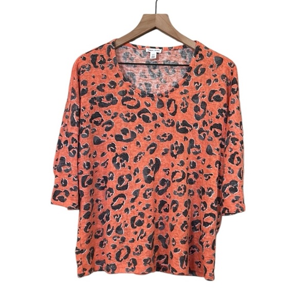 Tribal Oversized Animal Leopard Print Drop Sleeve Lightweight Top Size Medium - Picture 3 of 9